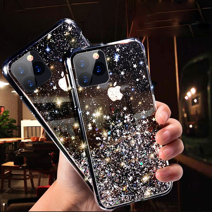 Bling Glitter Phone Case For iPhone 11 Pro X XS Max XR Soft Silicon Cover For iPhone 7 8 6 6S Plus Transparent Cases